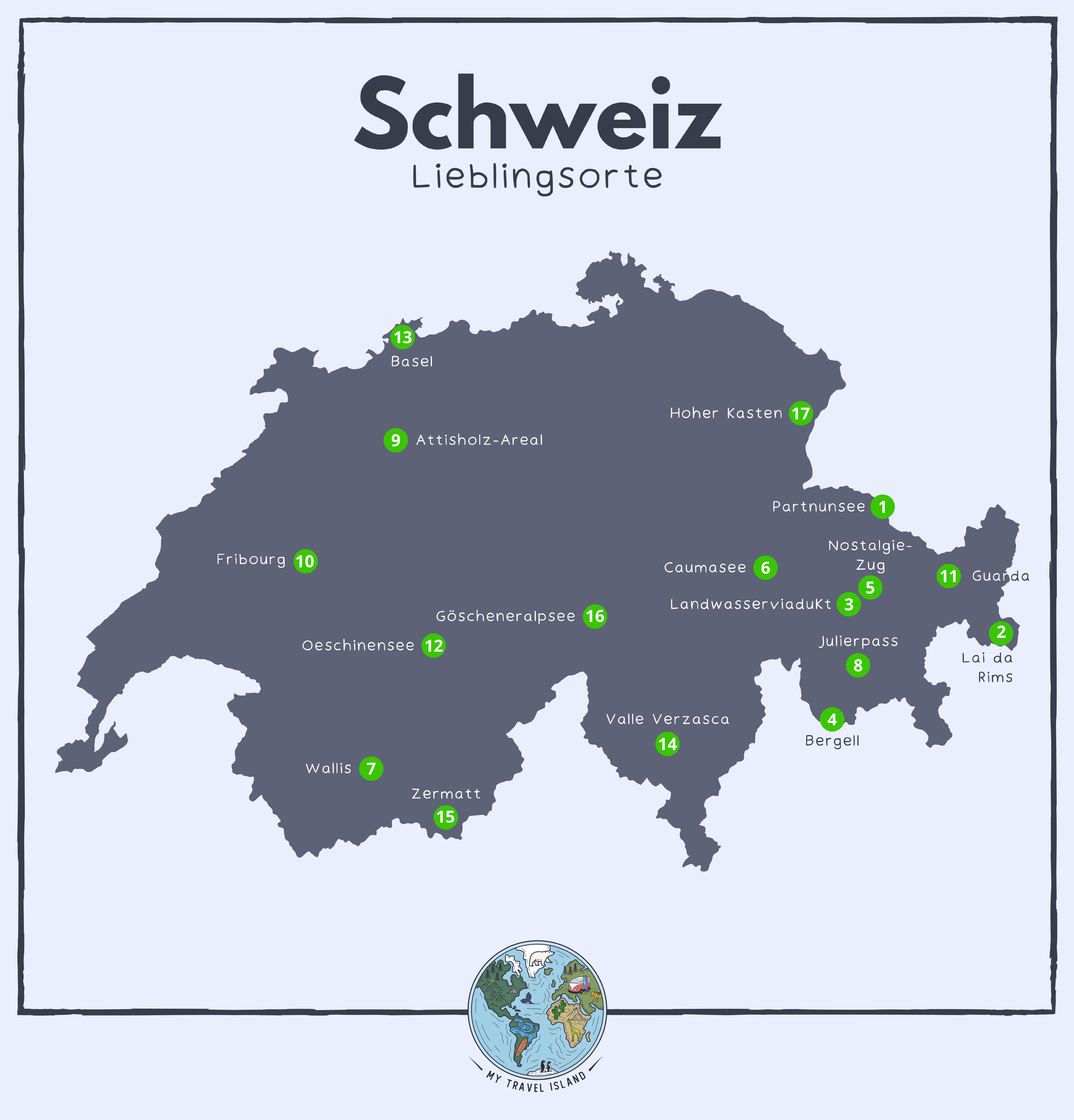 Schweiz Roadtrip - Lieblingsorte - Map 
© Marielle Janotta - My Travel Island